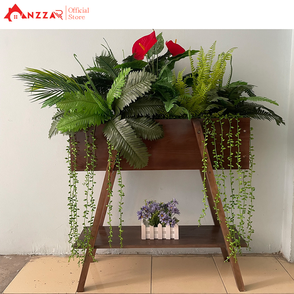 Chậu gỗ trồng cây trang trí-02