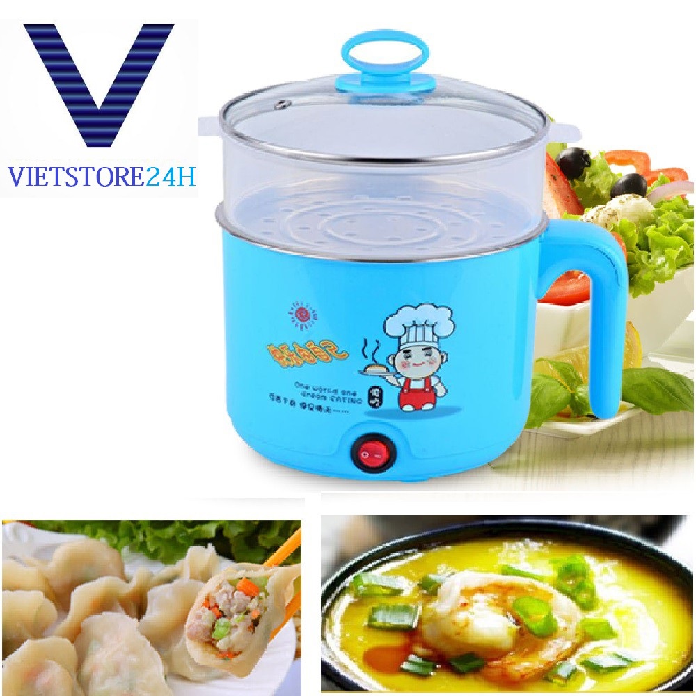 Nồi nấu mì, lẩu mini đa năng 18cm kèm lồng hấp