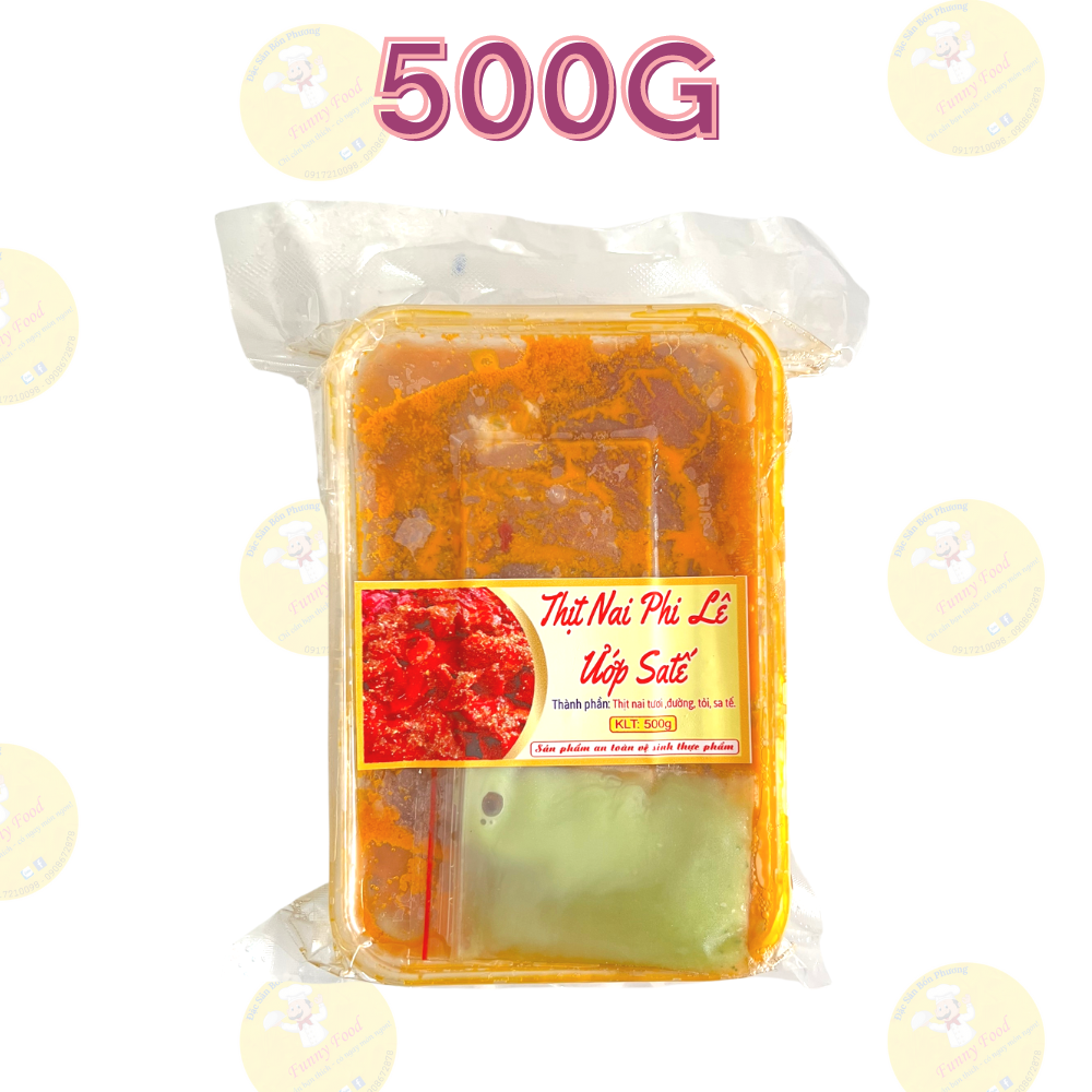 [ HOÀN TIỀN 10% ]Nai Phi Lê Ướp Sa Tế – Thịt Nai Phi Lê 500g – [Ship Hỏa Tốc HCM] – Funnyfood