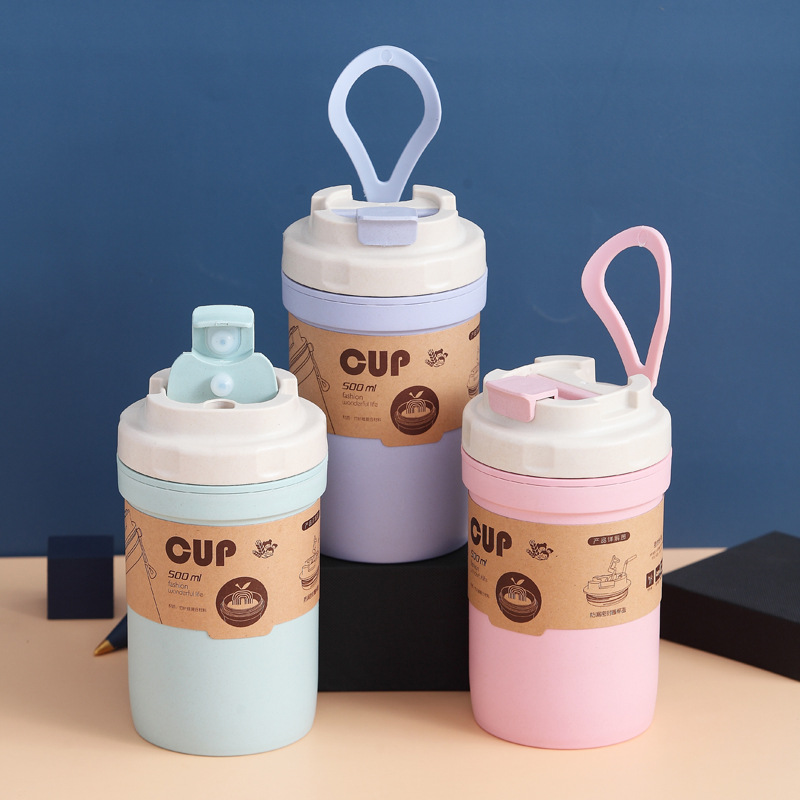 Bình nước nhựa lúa mạch 2 lớp 500ml