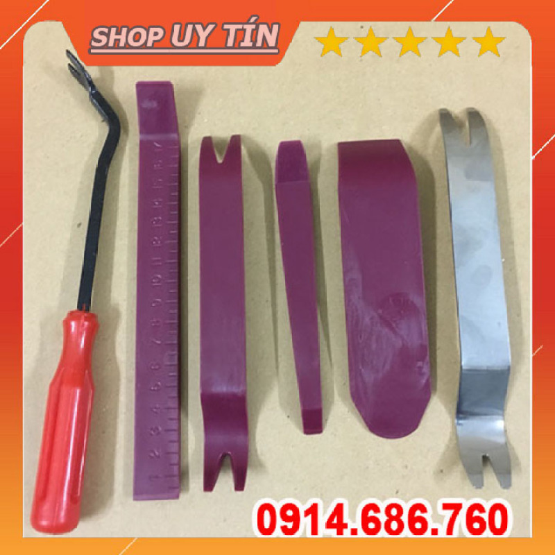 Bộ nạy nhựa, cậy taplo, làm nội thất ô tô 6 chi tiết cơ bản