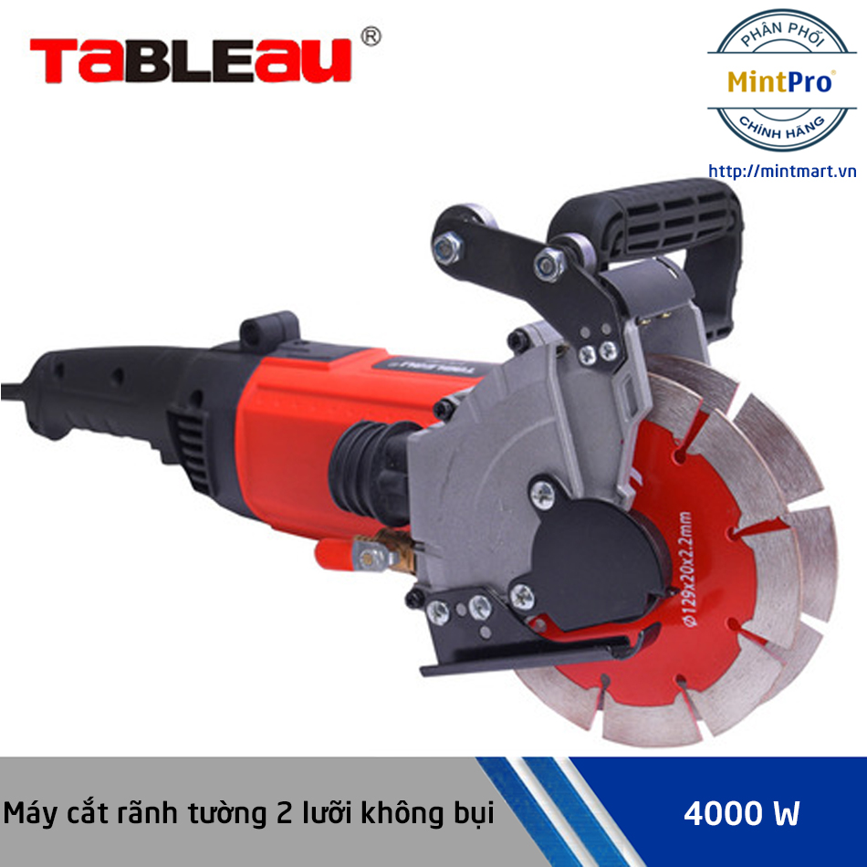 Máy cắt rãnh tường 2 lưỡi Tableau 6807 - Có thể kết nối với máy hút bụi hoặc máy bơm nước mini để khử bụi mịn