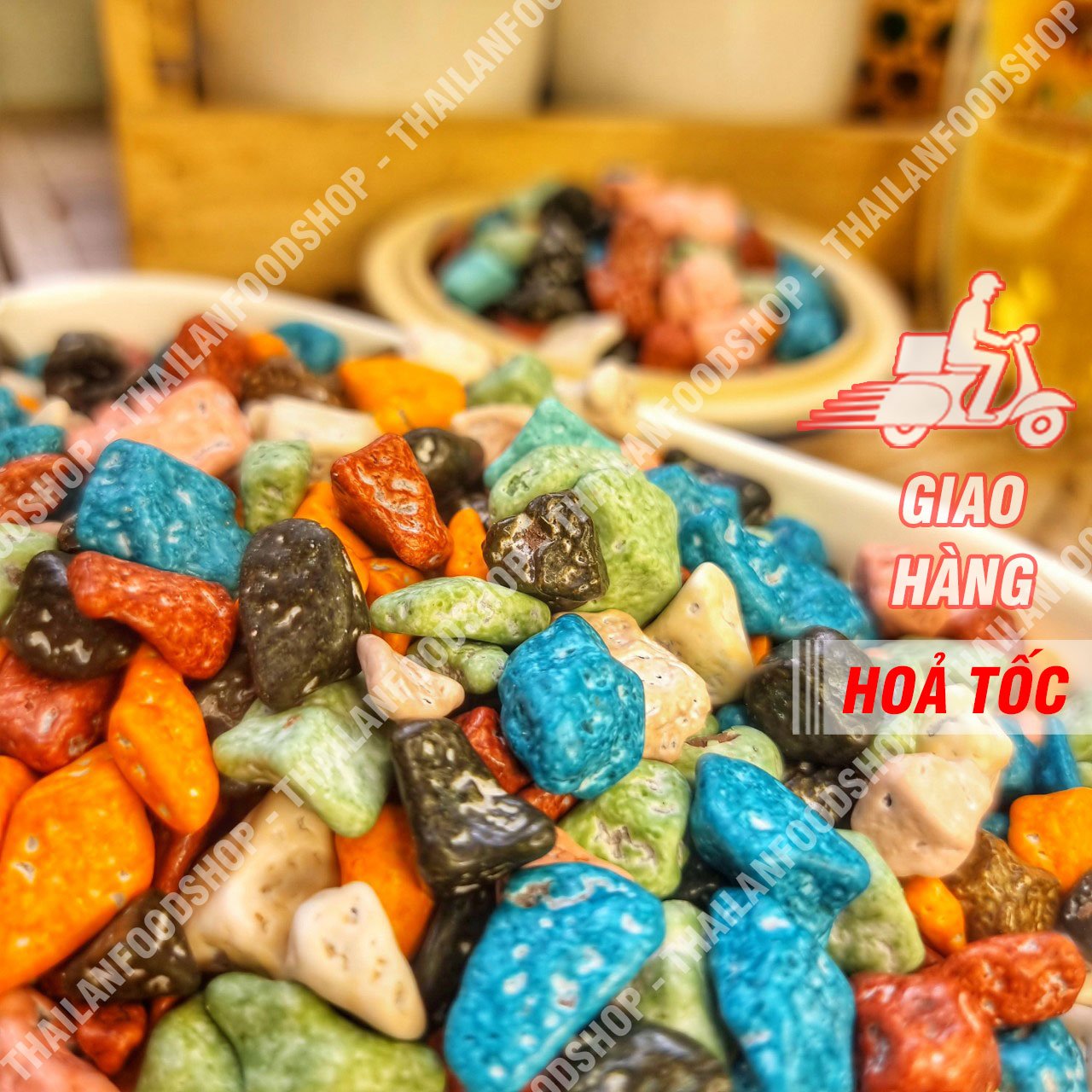 Kẹo Sỏi Đá Nhân Socola - Lon 500gr