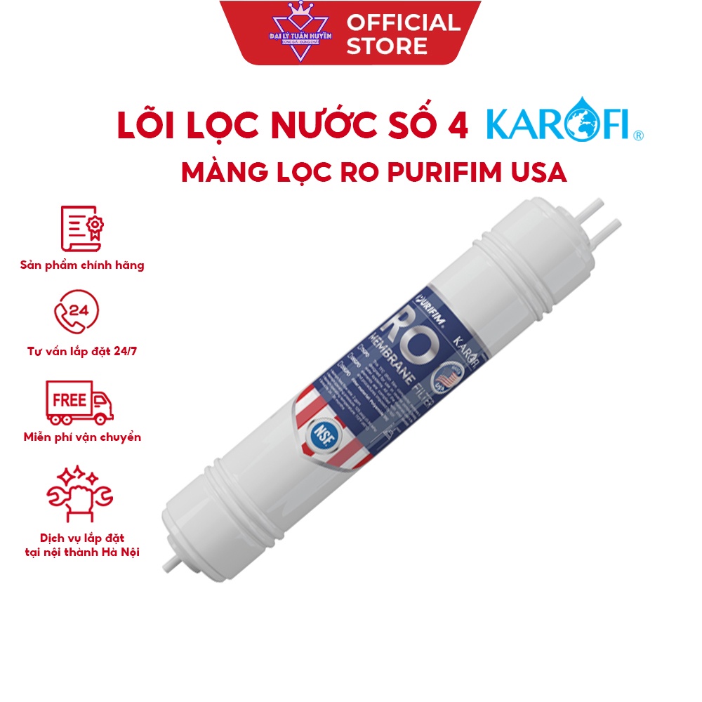 Lõi lọc nước số 4 Màng lọc RO Karofi Memberane Purifim USA 100 GDP