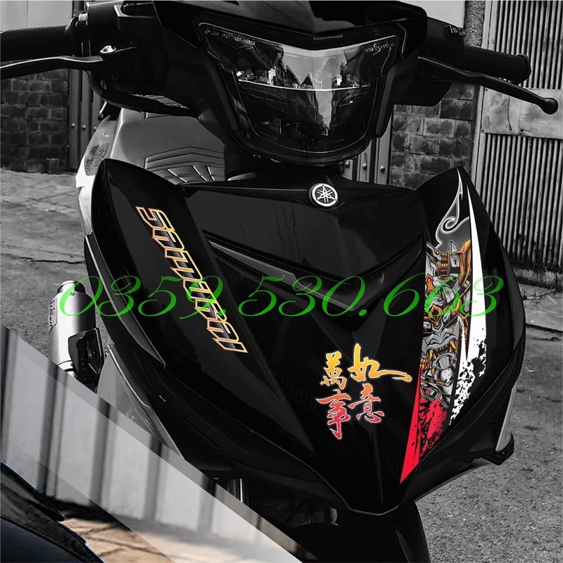 Tem rời Samurai đỏ cho Exciter 150 đen