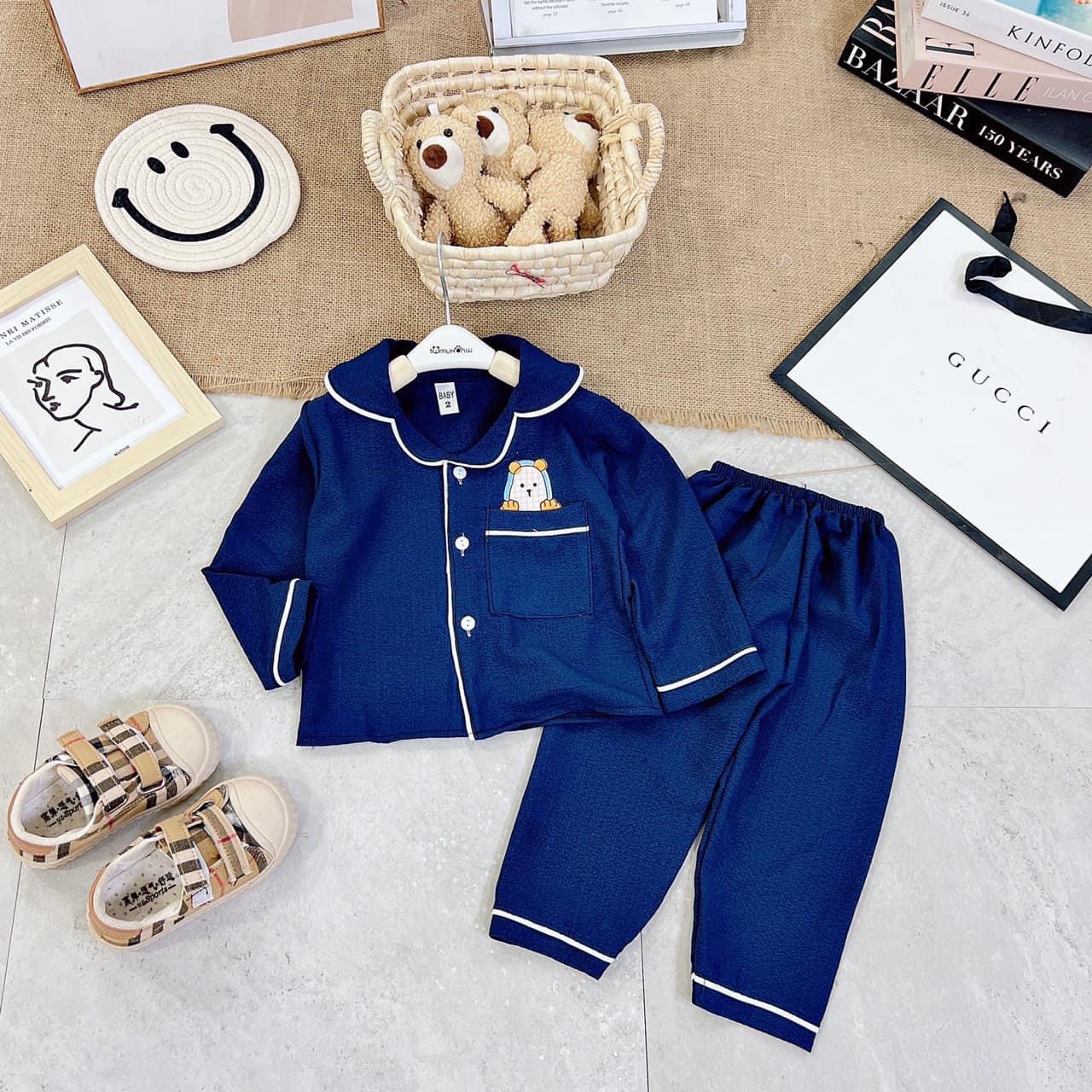 bộ pijama cho bé in gấu dễ thương