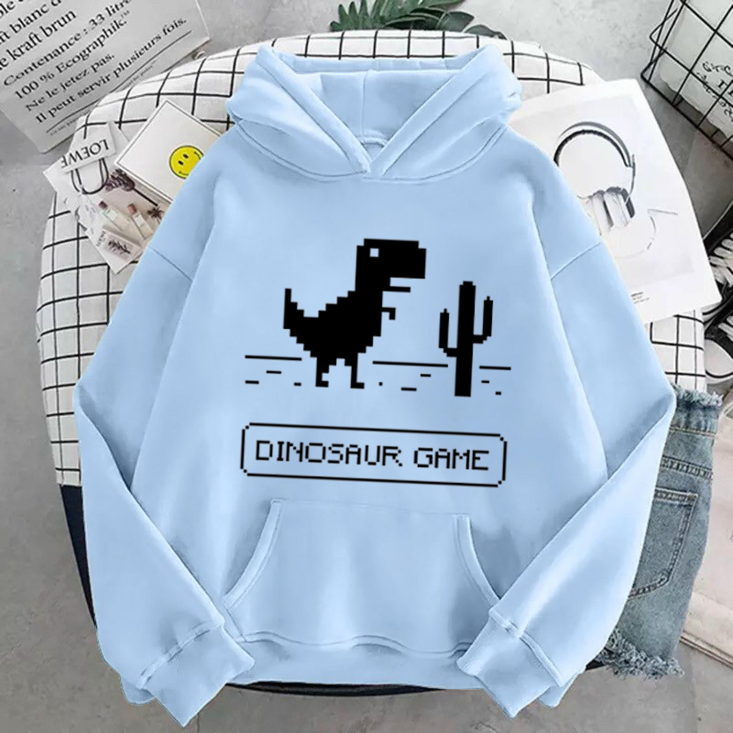 ÁO HOODIE UNISEX IN DINOSAUR GAME (NHIỀU MÀU)
