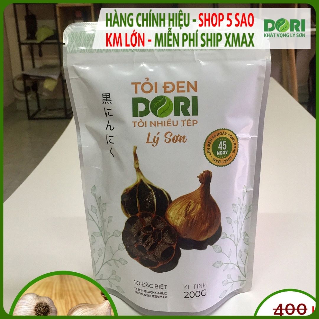 Tỏi đen Lý Sơn Dori - nhiều tép - túi 200g