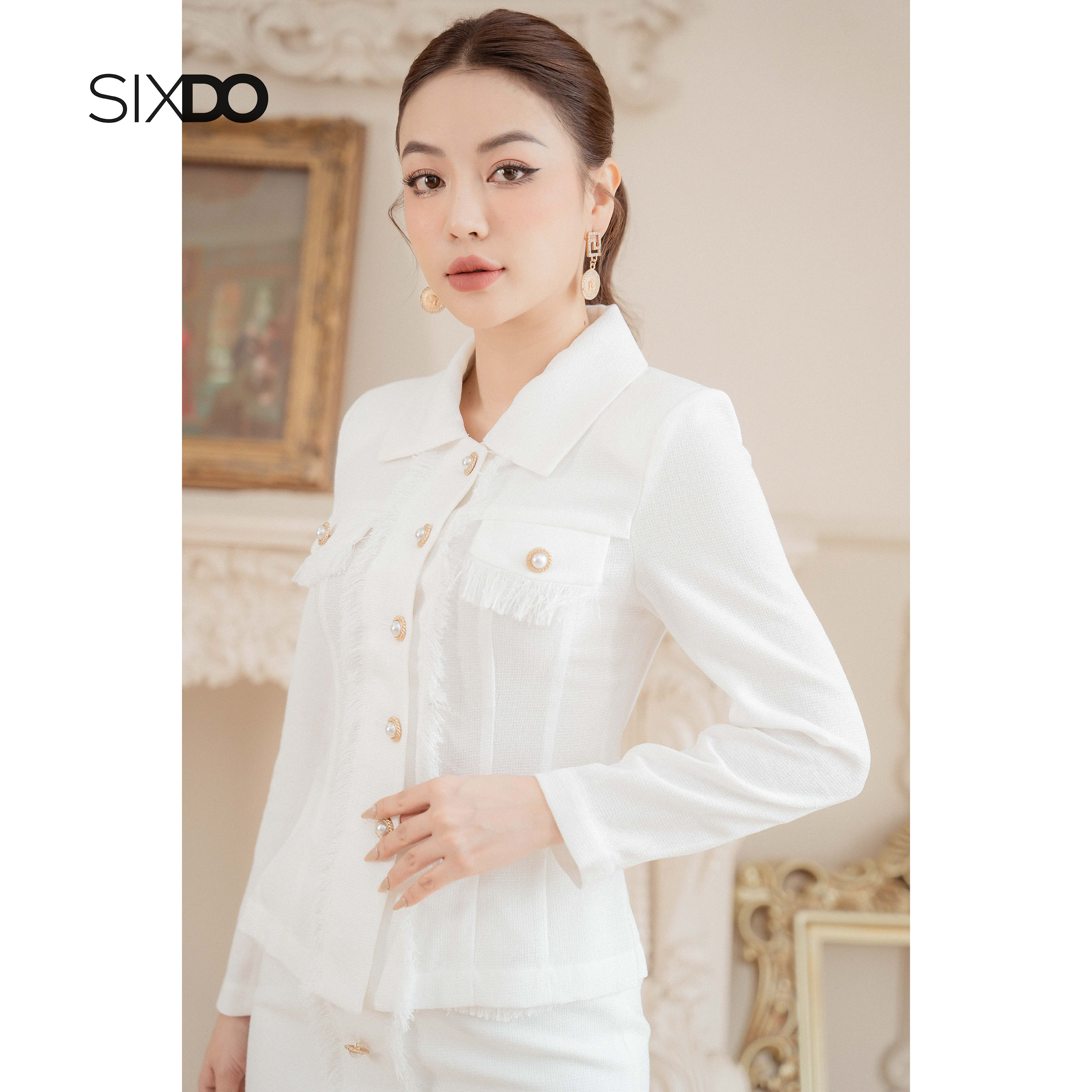 Áo vest dạ tweed SIXDO (Tweed Vest With Pockets)