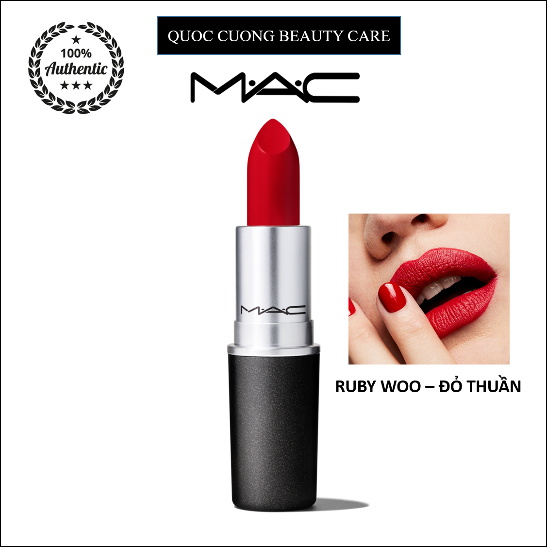 MAC Matte Lipstick 3g Màu Ruby Woo Đỏ Thuần