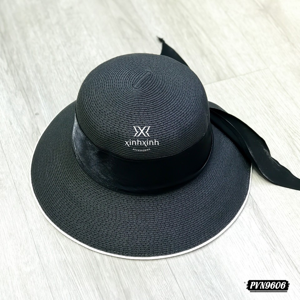 Mũ cói nơ lụa mềm, nhẹ, thoáng mát dành cho bạn gái