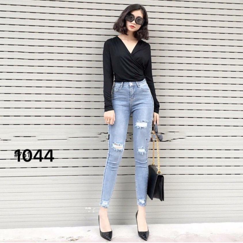 Quần jean nữ lưng cao tôn giáng 1044 có hình thật kèm bên trong