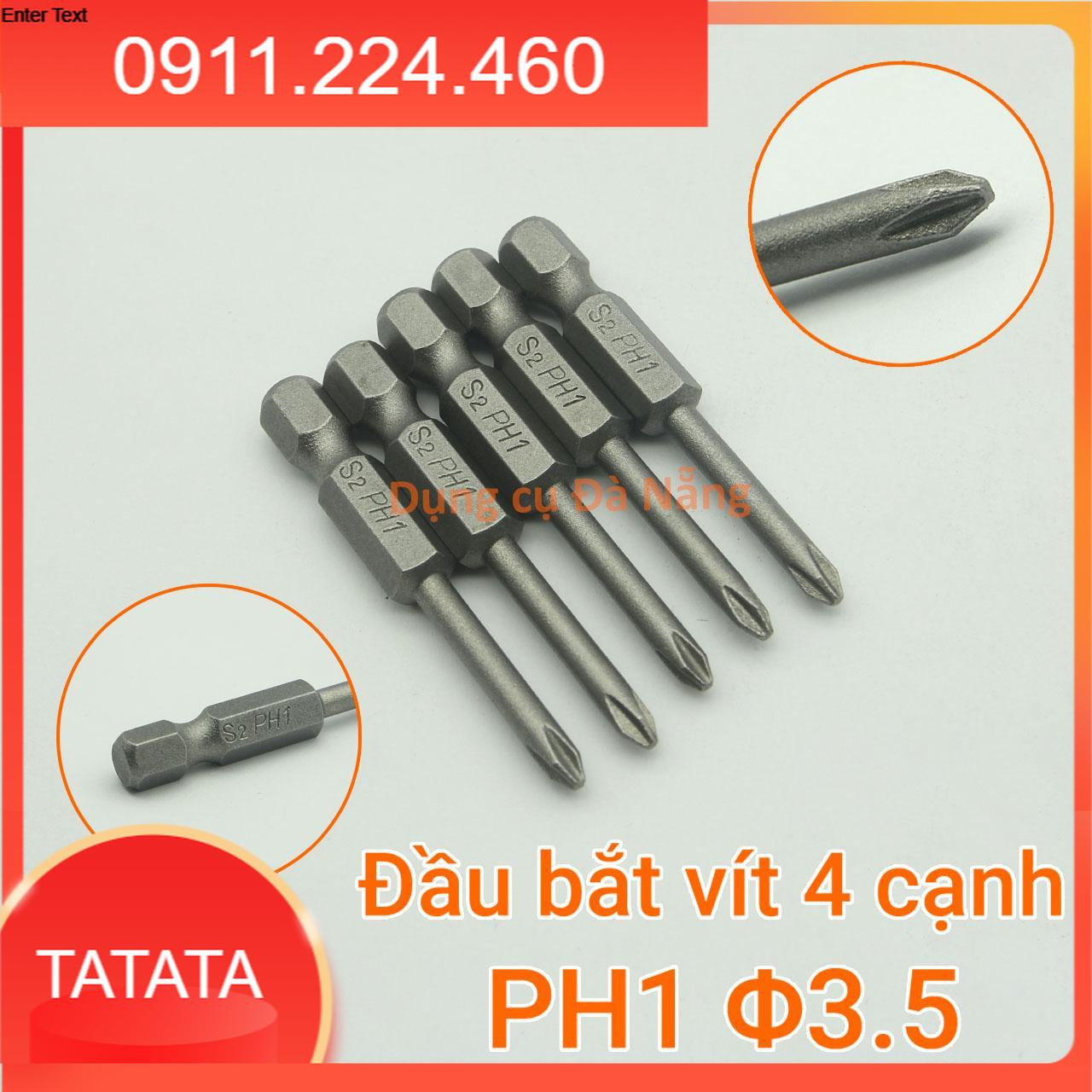 Bộ 5 đầu bắt vít 4 cạnh ph1