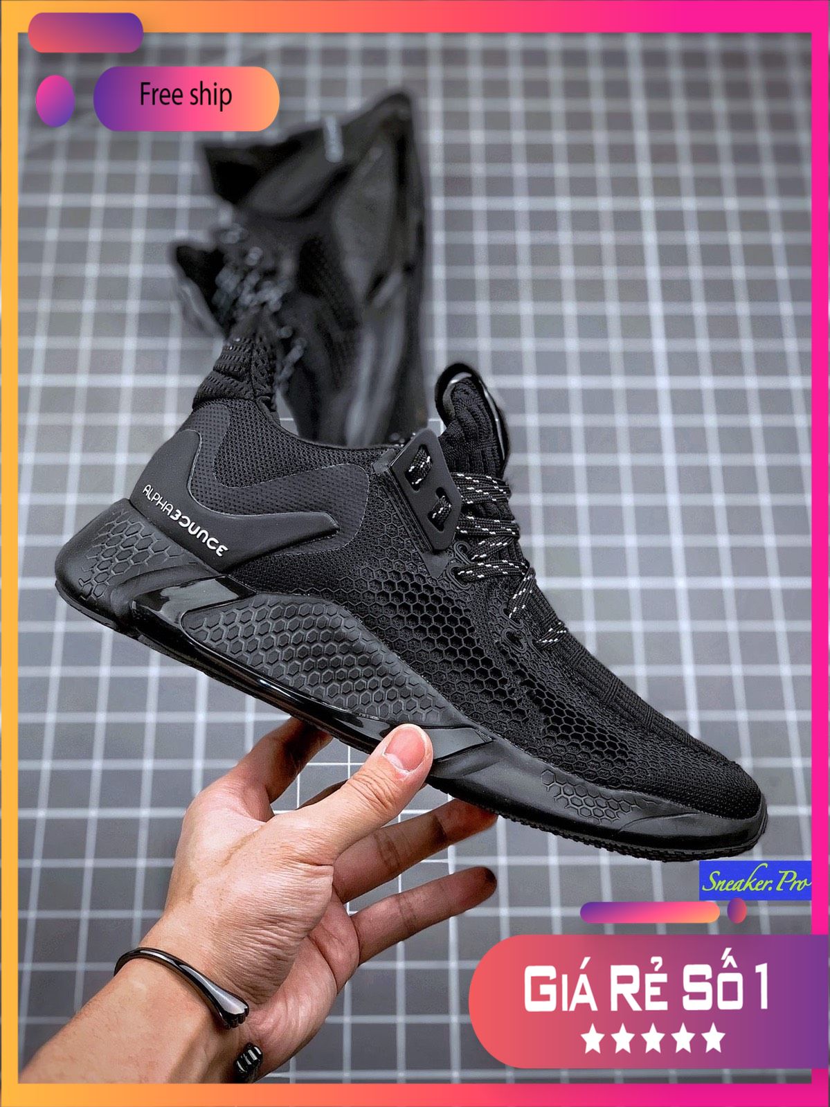[FreeshipMAX] (SIÊU KHUYẾN MẠI) Giày thể thao sneaker nam nữ ALPHABOUNCE instinct M 2020 black đen full