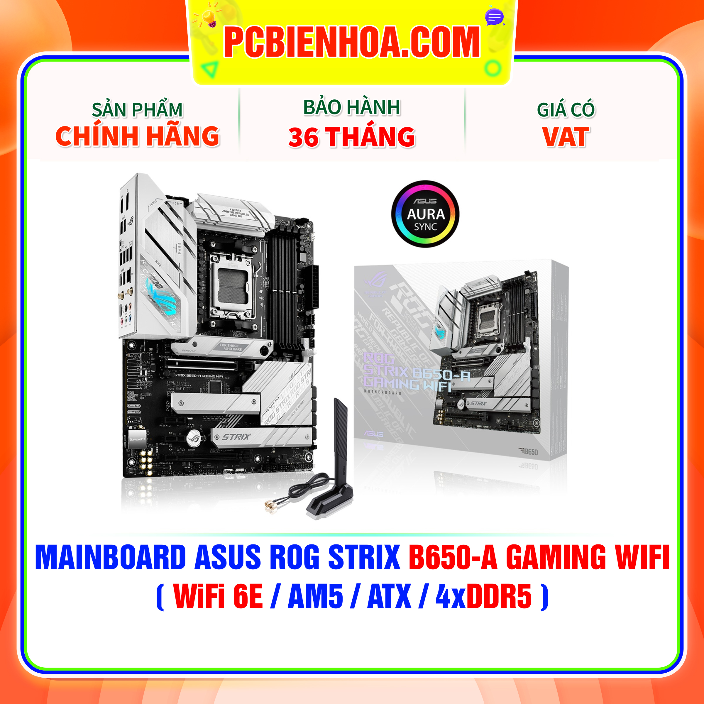 MAINBOARD ASUS ROG STRIX B650-A GAMING WIFI  WiFi 6E AM5 ATX 4xDDR5