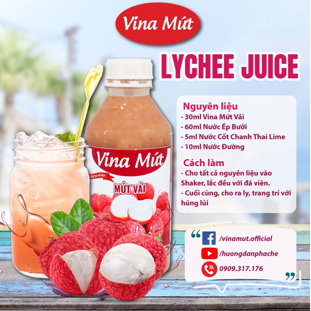 SINH TỐ VẢI VINA MỨT - 1000G