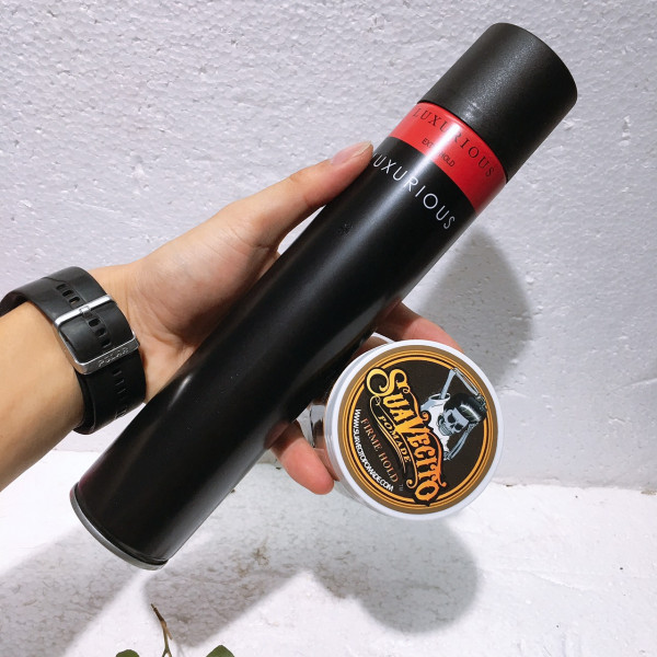 COMBO SÁP VUỐT TÓC SUAVECITO POMADE VÀ GÔM XỊT TÓC LUXU.RIOUS