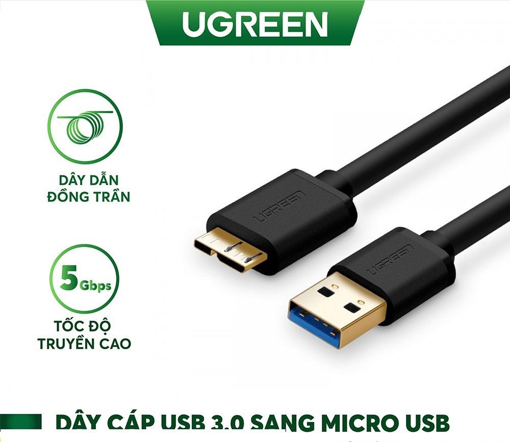 Dây cáp USB 3.0 sang Micro B dài 1m  Ugreen 10841 cao cấp