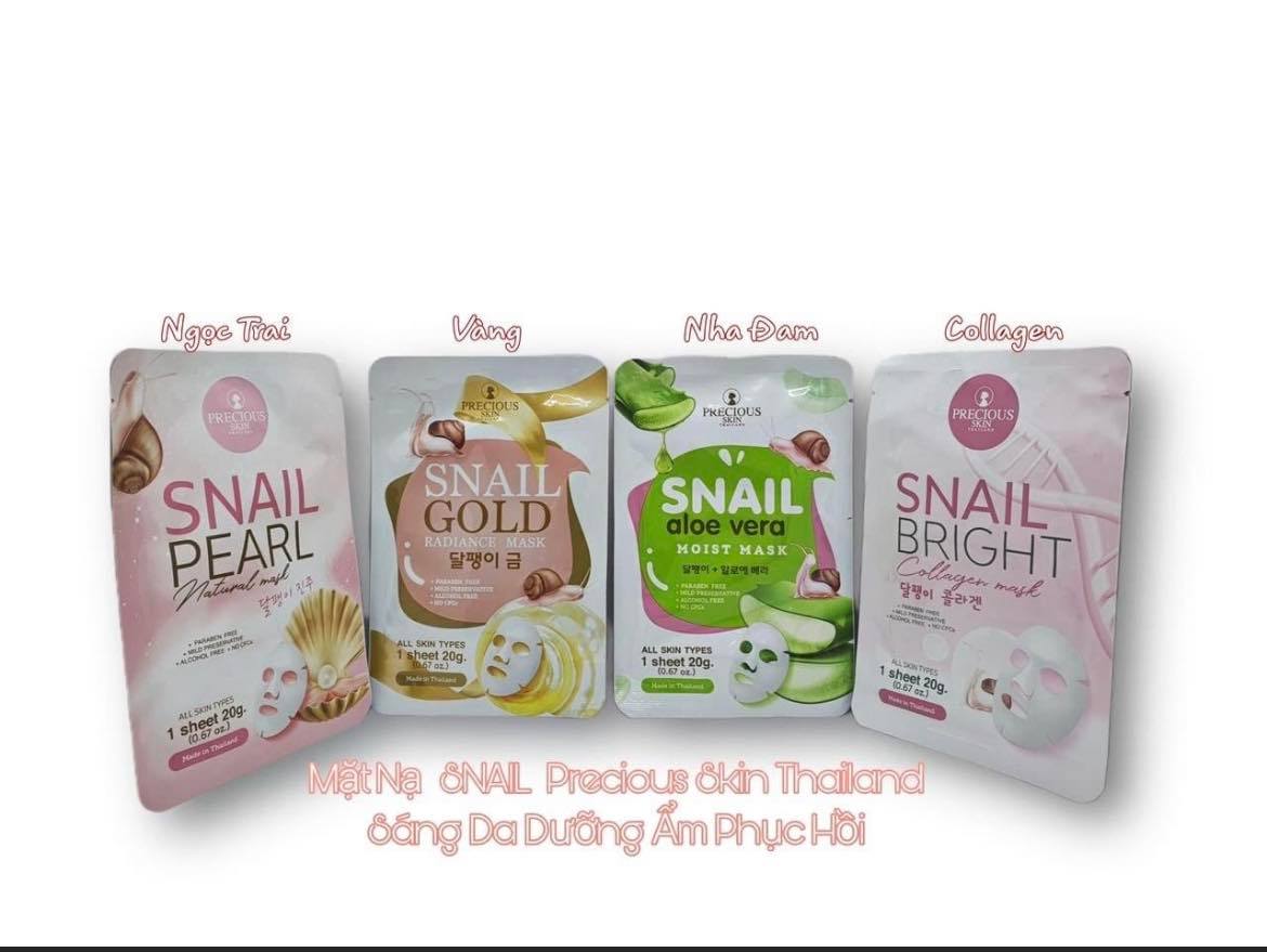 01 mặt nạ dưỡng trắng da cấp ẩm ốc sên s.n.a.i.l preciouse skin 30g thái lan