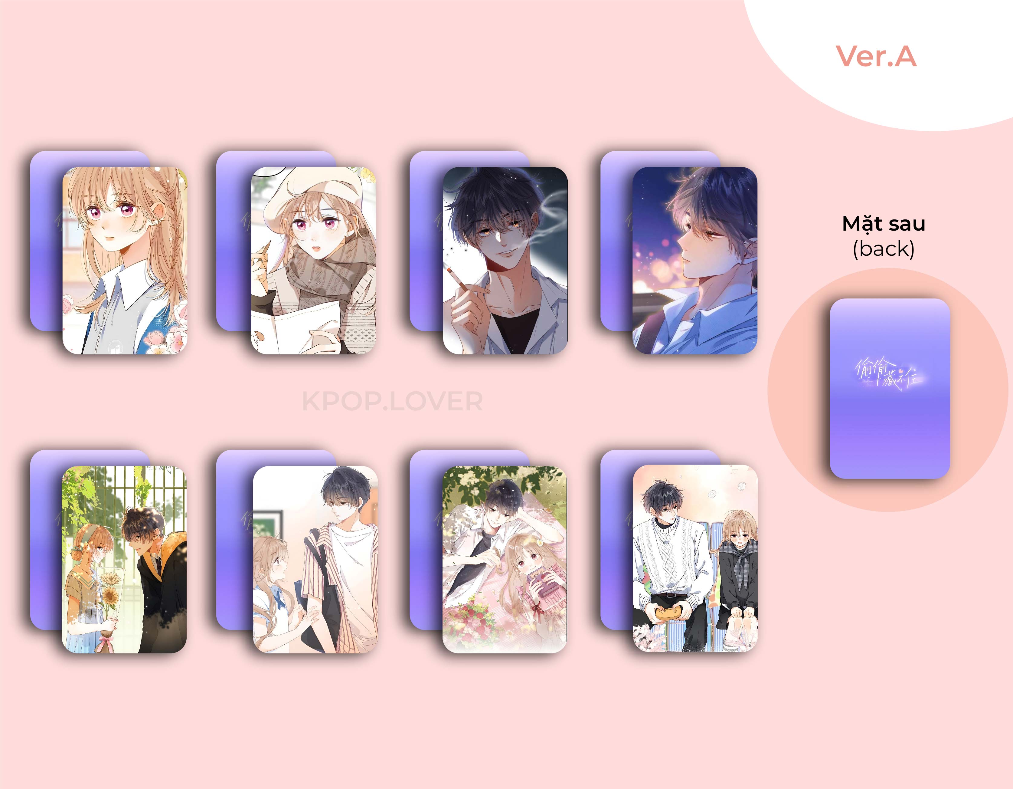 SET 8 CARD BO GÓC Tình Yêu Thầm Kín