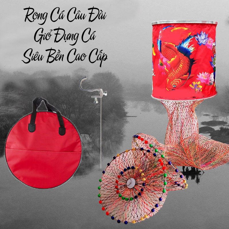 Rọng Cá Câu Đài , Giỏ Đựng Cá Siêu Bền Cao Cấp 2m5x45 tới 4mx45