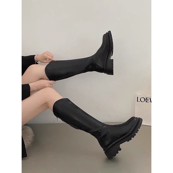 Giày Bốt Cổ V 4 Phân Da Lì Hàng Loại 1