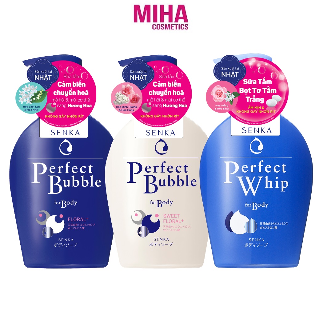 Sữa tắm dưỡng ẩm trắng da senka perfect whip 500ml nhật bản
