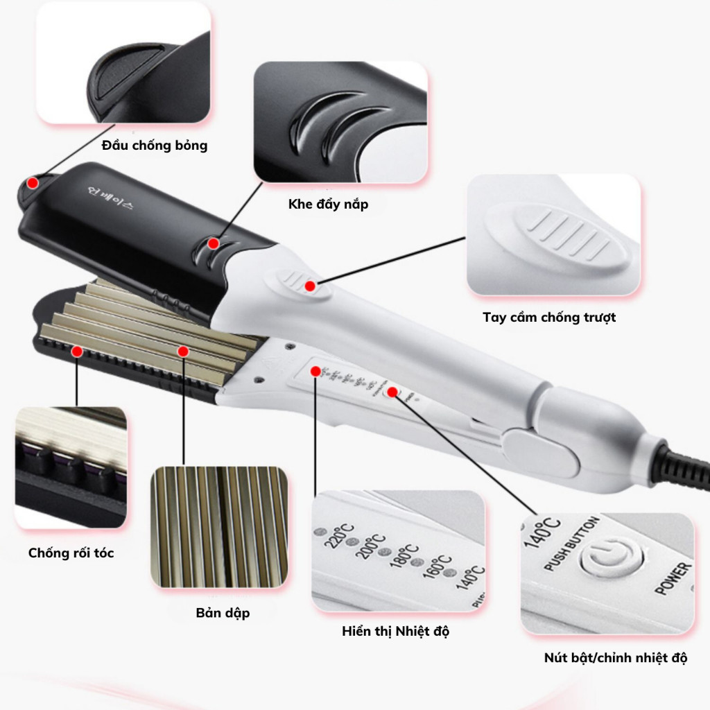 Máy Duỗi Tóc, Máy Bấm Tóc 4 Chức Năng Thay Lưỡi Hàng Loại 1