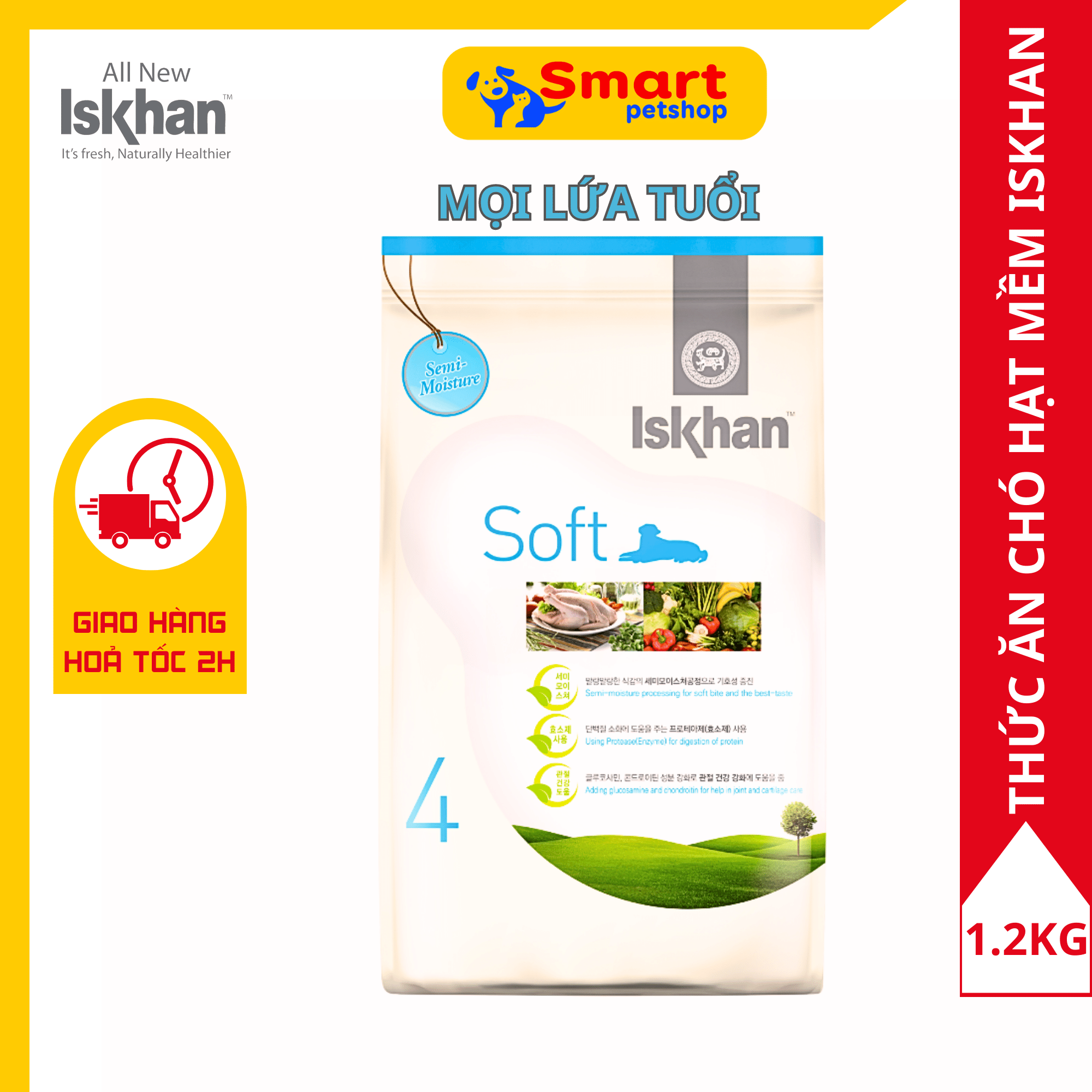 THỨC ĂN HẠT MỀM ISKHAN SOFT CHO CHÓ MỌI LỨA TUỔI