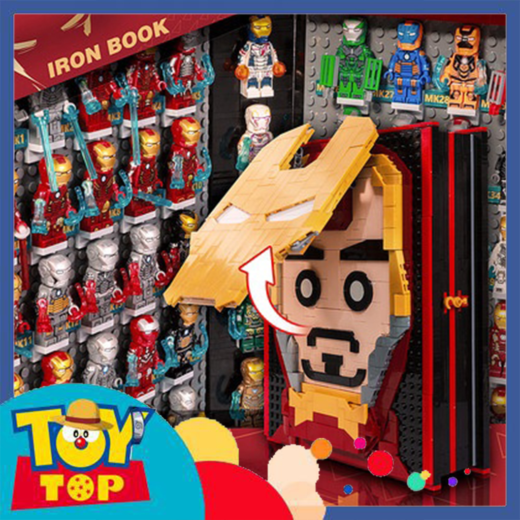 Đồ chơi lắp ráp bộ sưu tập mini iron man người sắt dạng quyển sách book xếp hình LEJI 103-2 No.3301