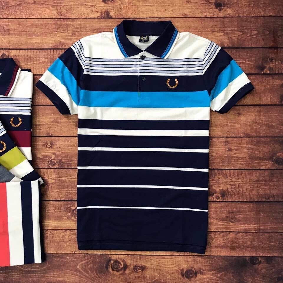Áo thun nam trung niên mẫu sọc cao cấp 100% cotton