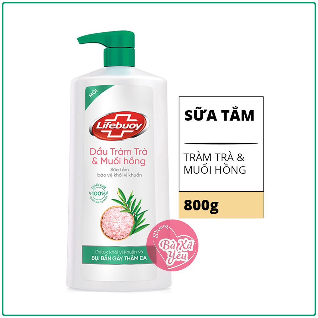 Sữa tắm lifebuoy tràm trà & muối hồng 800ml