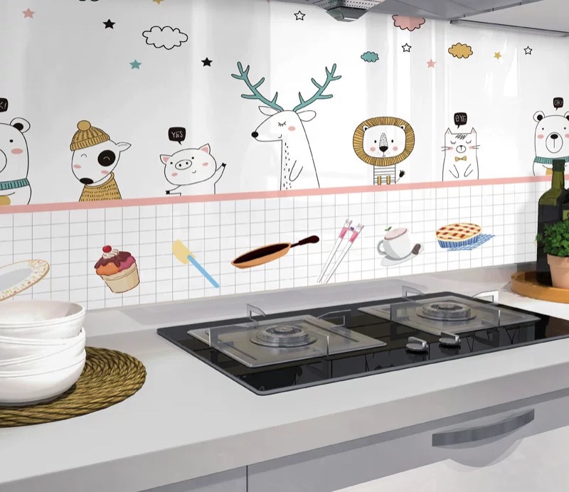 3 Mét Decal Dán Bếp Khổ 60cm Rộng Tráng Nhôm Chịu Nhiệt Có Keo - TP002