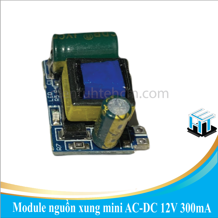 Module nguồn xung mini AC-DC 12V 300mA nhỏ gọn cắm PCB