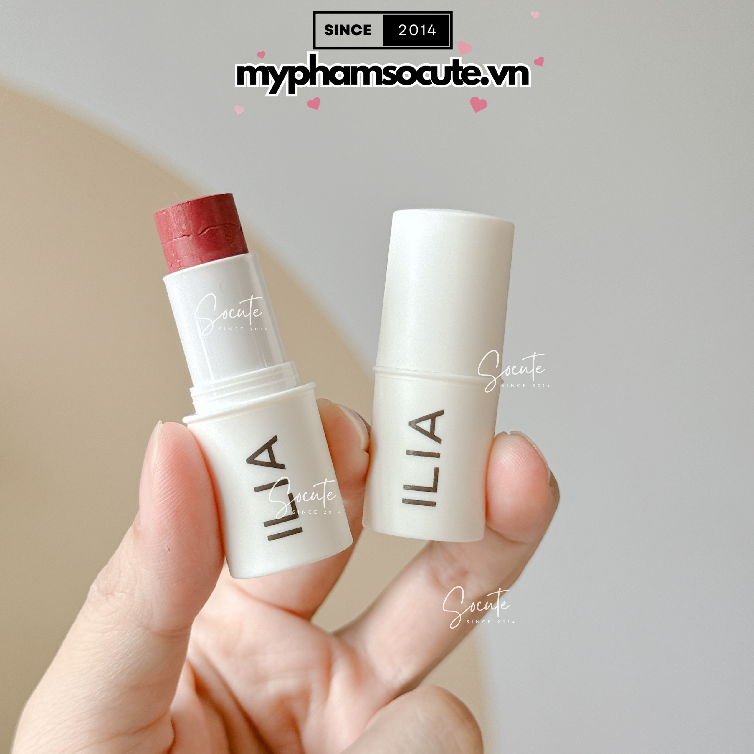 Thanh đa năng má hồng + môi ilia multi-stick in shade at last