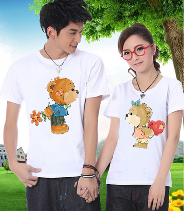 áo thun cặp đôi gấu dễ thương ( size 30-90kg)