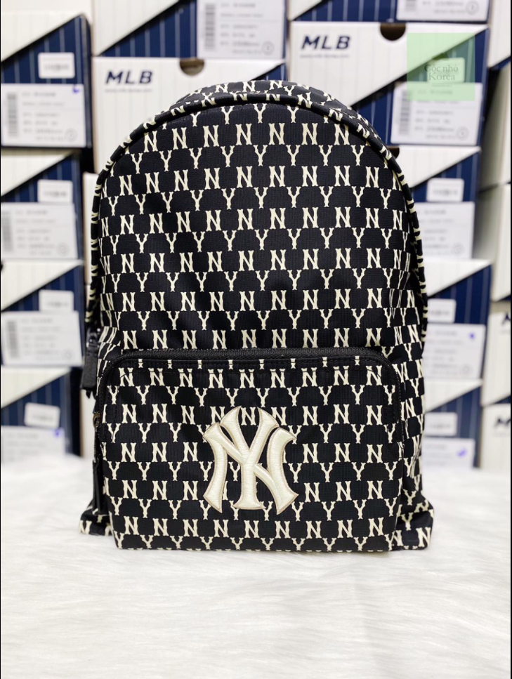 (HÀNG XUẤT XỊN) Balo MLB NY MONOGRAM BACKPACK VNXK Size Lớn Full Tem Tag