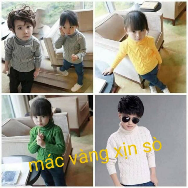 ÁO LEN THỪNG CỔ LỌ CHO BÉ GÁI VÀ BÉ TRAI