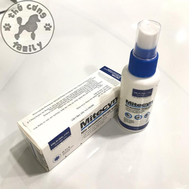 Alkin Mitecyn 50ml - Thuốc Xịt Trị Viêm Da, Nấm, Ghẻ Cho Chó Mèo