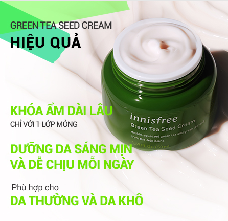 Kem dưỡng ẩm Innisfree Green Tea Seed Cream 50ml [HSD: 03/2024]