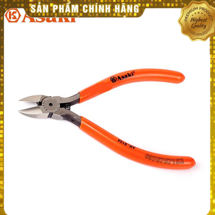 Kìm cắt mini Asaki AK-8154 5inch/125mm (có lò xo giữa)