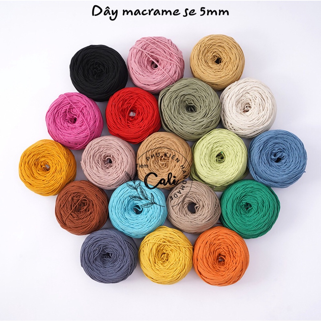 Dây thừng cotton màu size 5mm thắt macrame, trang trí, decor [ Ảnh thật và video]