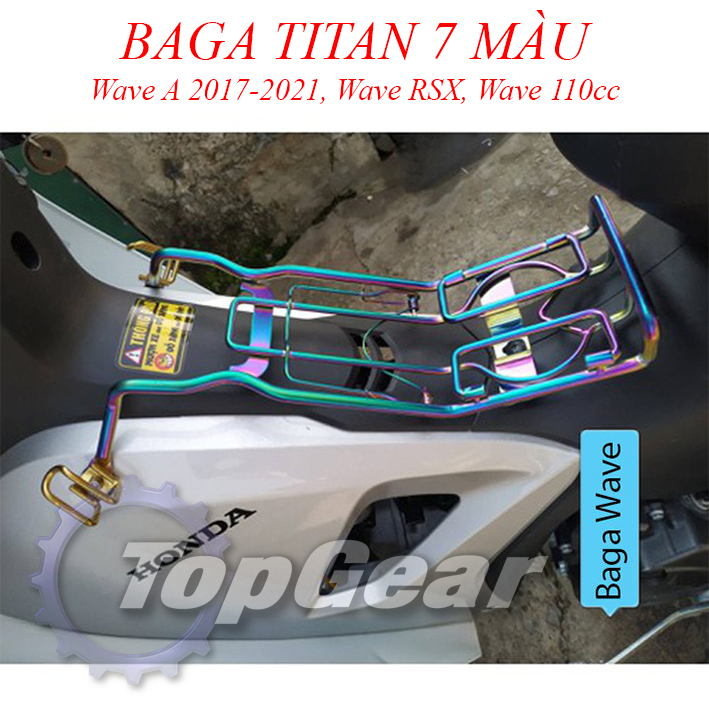 Baga Wave a 2017-2021 Titan, Inox, Đen Dày 10 Ly