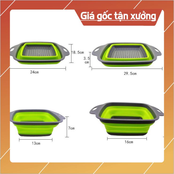 Bộ 2 Rổ Xếp Gọn Vuông Cao Cấp