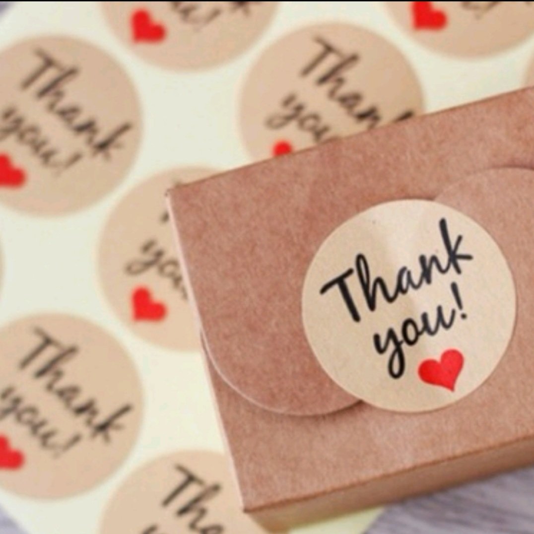 50 miếng tem dán decal sticker kraft THANK YOU.