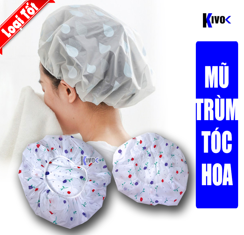 Hooded/Wrap hair when Bath-have elastic stretchable/waterproof-waterproof-absorb oil/warmers hair at home-shaped flower feminine-Kivo