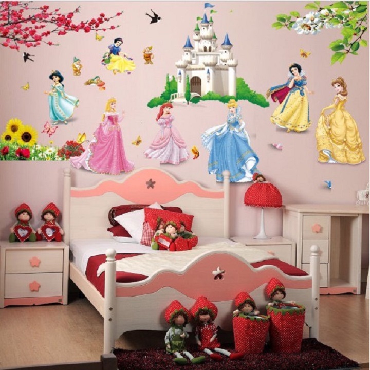 [HCM]Decal dán tường hình công chúa cho bé