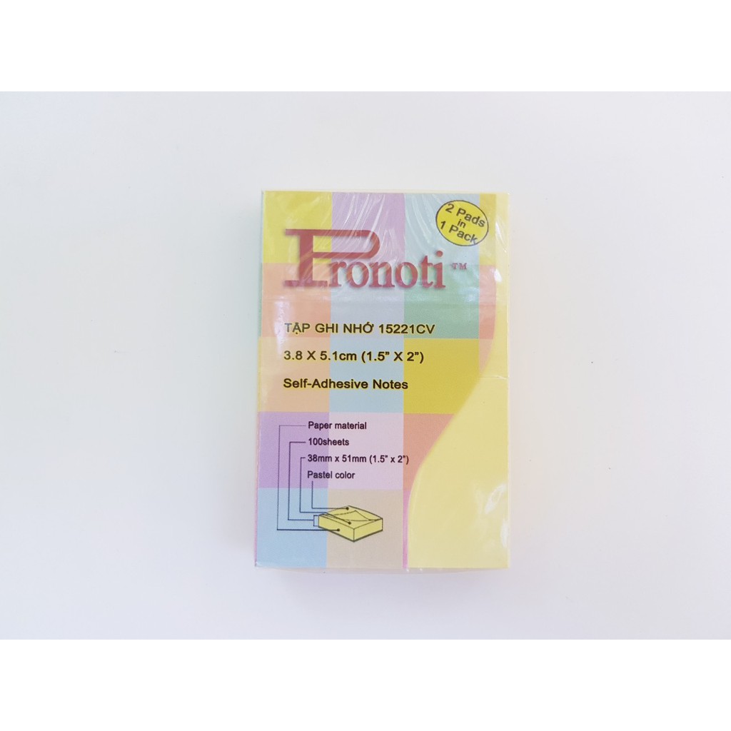 Combo 5 Giấy note vàng 1,5x2 Pronotin