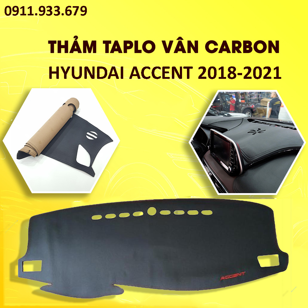 [HCM]Thảm taplo da xe Hyundai Accent đời 2018 đến 2024 chống nóng cho xe ô tô - có đế chống trượt giúp hấp thụ nhiệt đáng kể giảm chói ánh sáng kính lái giúp lái xe an toàn