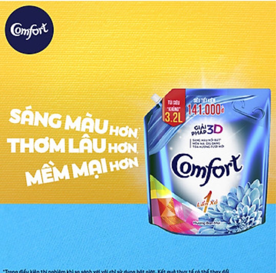 [HCM]Nước xả vải comfort ban mai túi 3.2 lít